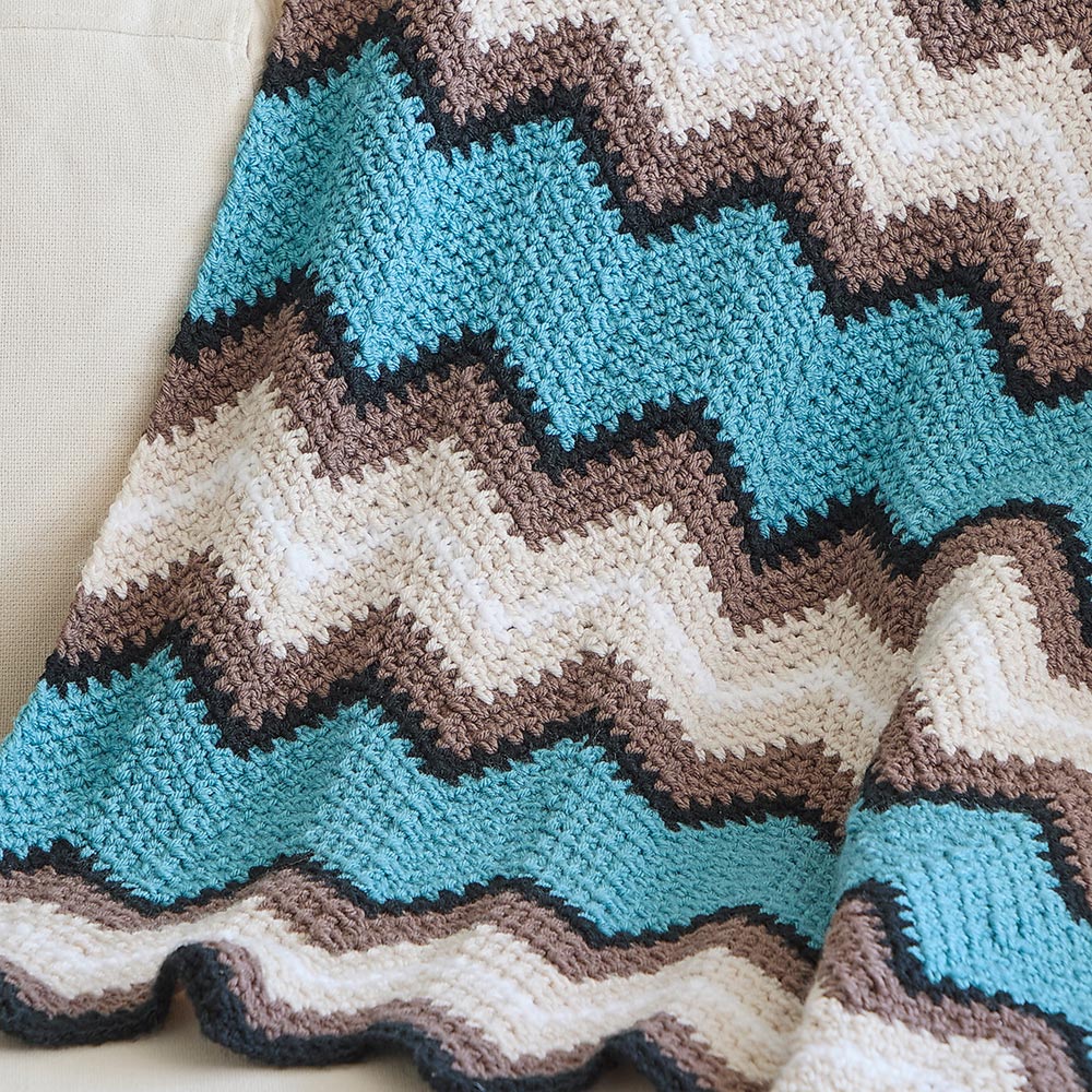 Retro Linen Ripple Afghan - Image 3