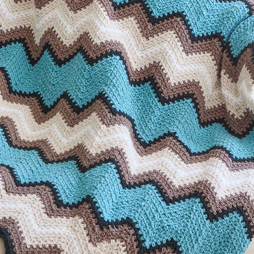 Retro Linen Ripple Afghan - Image 4