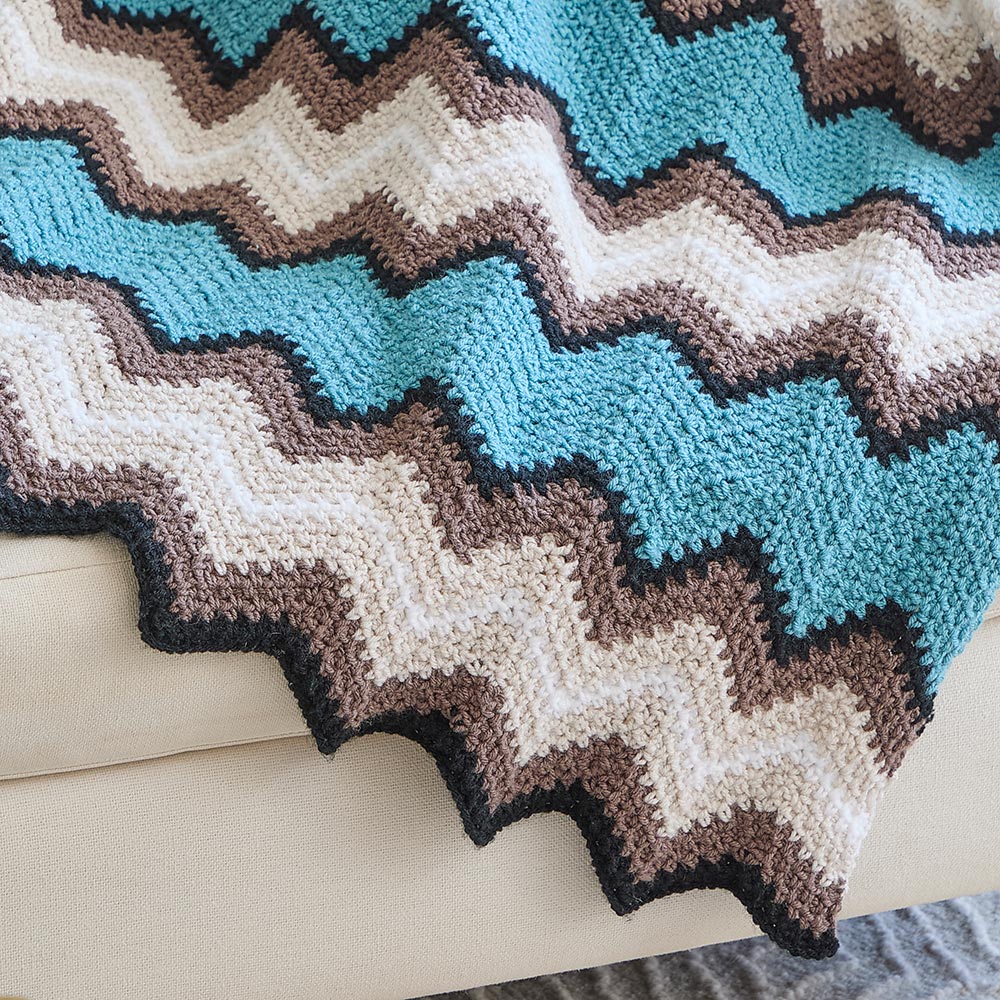 Retro Linen Ripple Afghan - Image 5