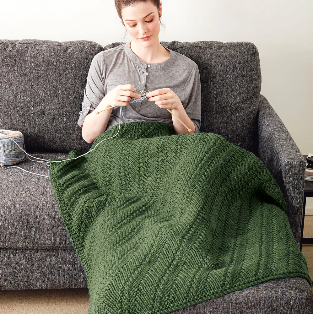 Reversible Knit Lap Blanket - Image 2