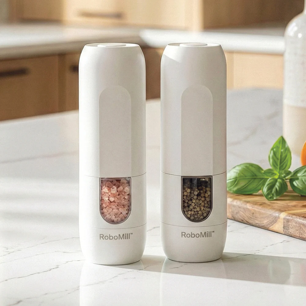 RoboMill Gravity Stainless Steel Salt & Pepper Grinder Set