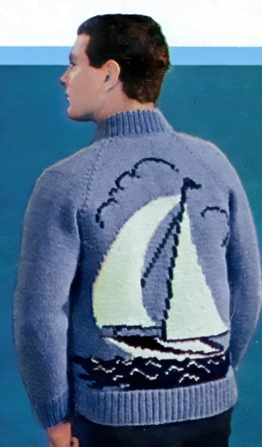 Men's Sail Boat Cardigan Pattern - Image 2