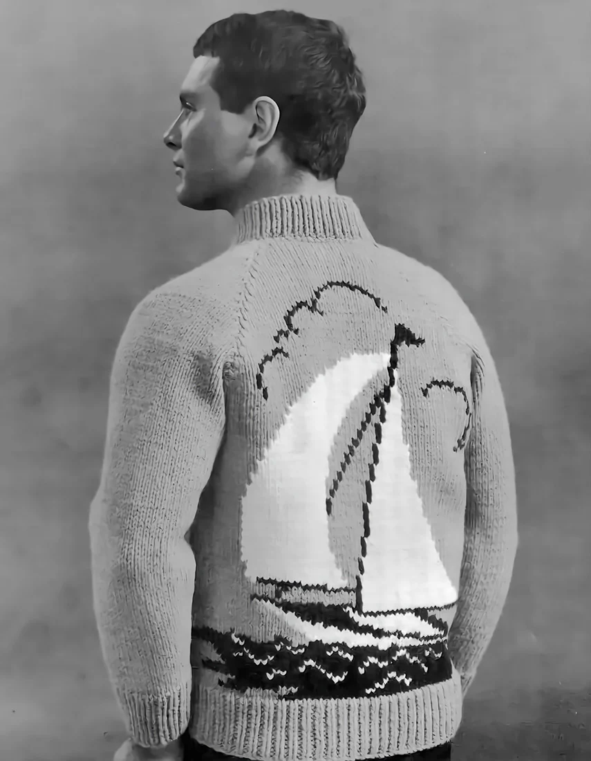 Men's Sail Boat Cardigan Pattern - Image 3