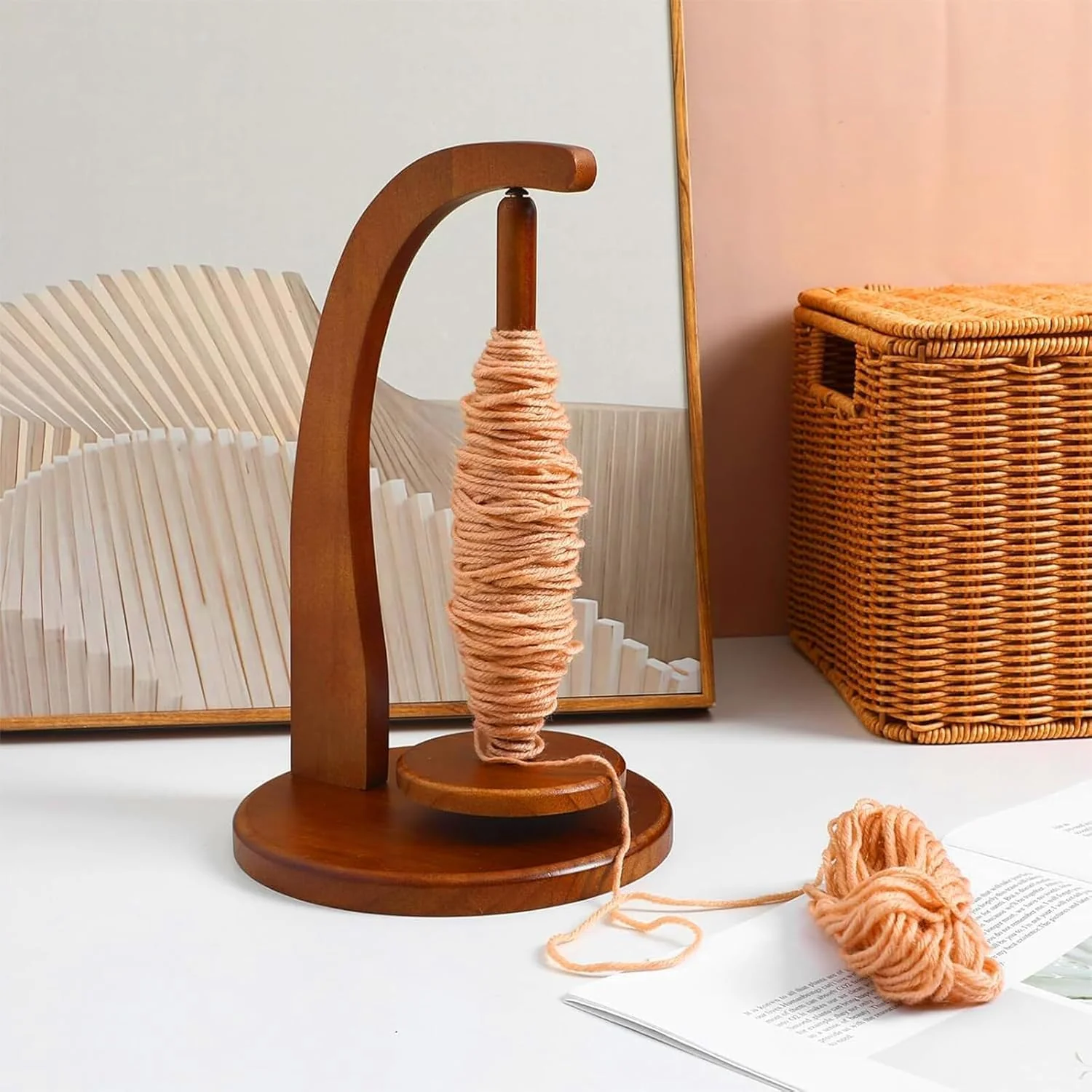 Sheesham Wood Magnetic Yarn Holder - Image 4