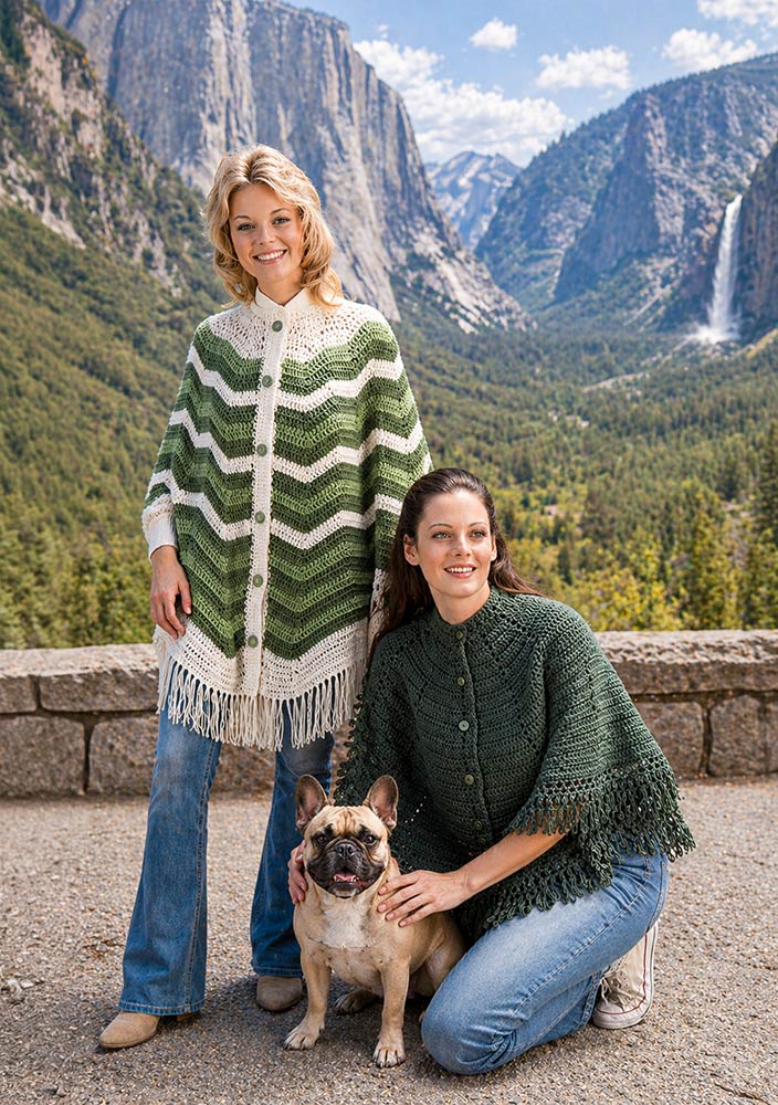 Shortie Cape with Looped Fringe Pattern
