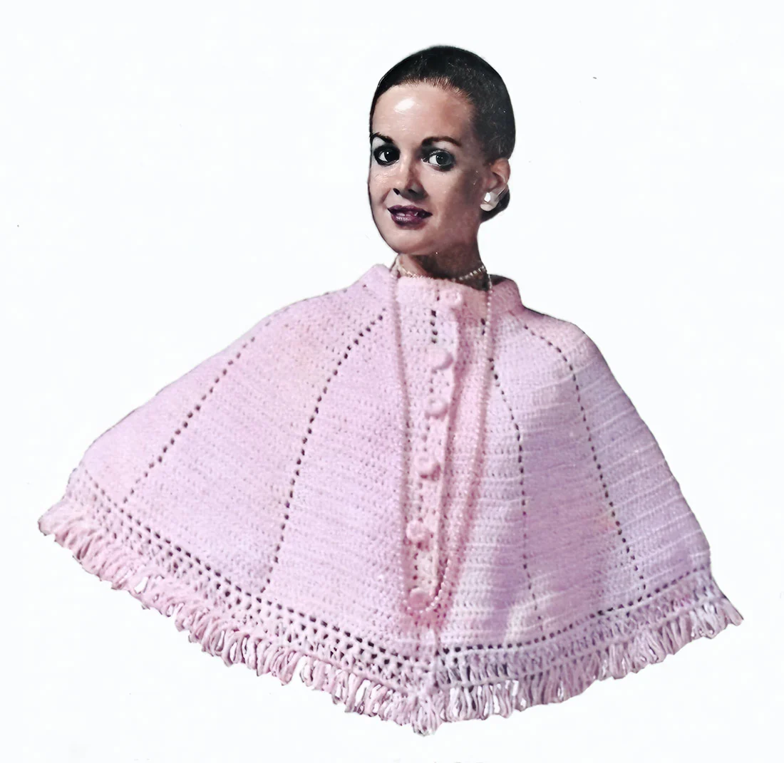 Shortie Cape with Looped Fringe Pattern - Image 2