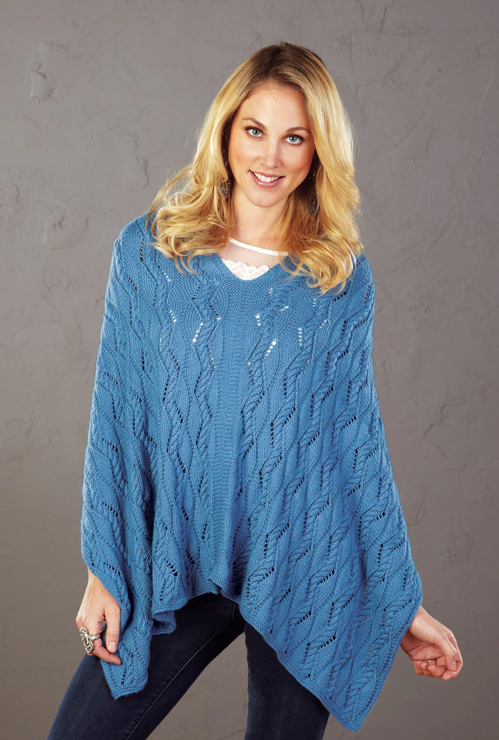 Sloping Cables Poncho Pattern - Image 2