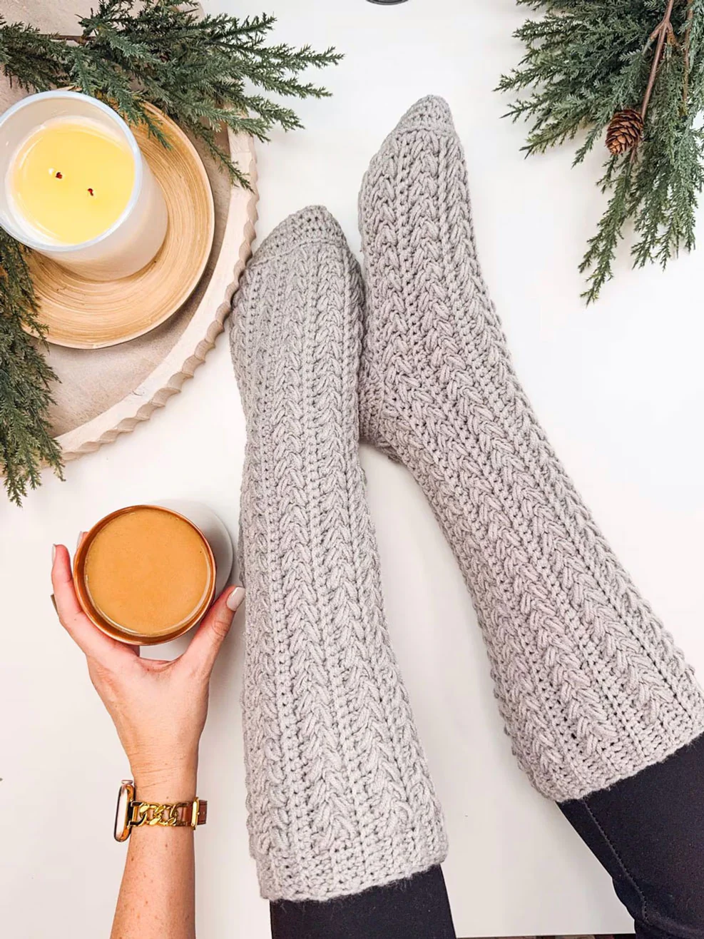 Snowdrift Wheat Slipper Socks - Image 4