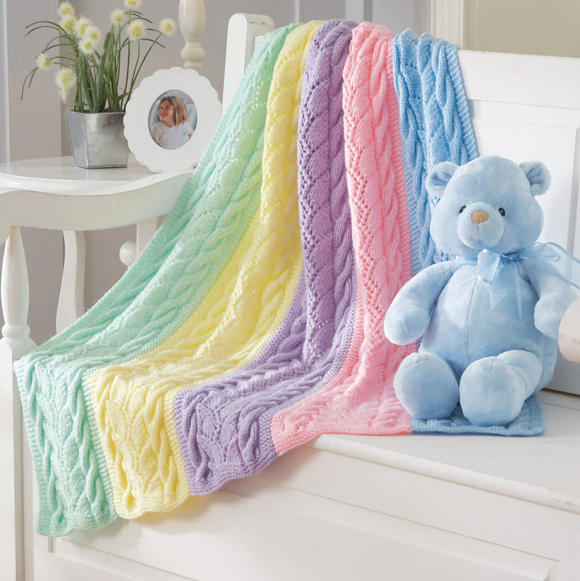 Striped Cables Blanket Pattern - Image 2