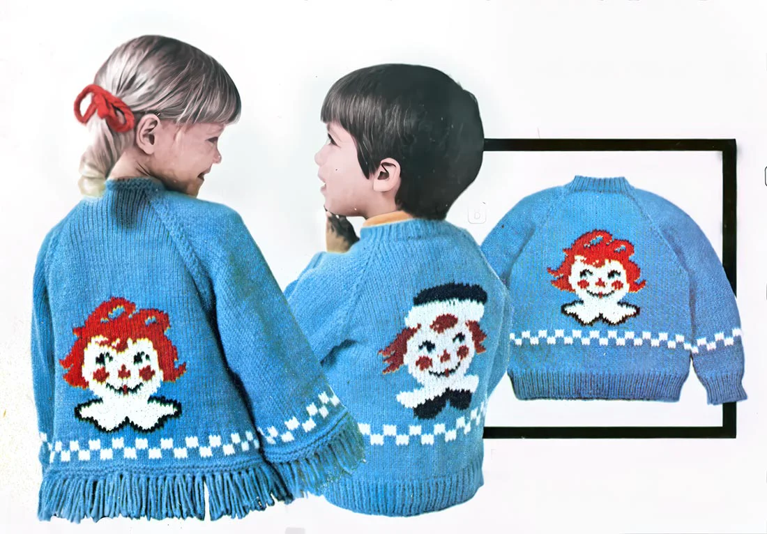 Tot's Cardigan - Rag Doll - Boy Pattern - Image 2