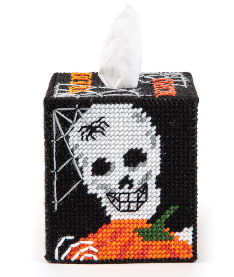 Trick or Treat Tissue Box Cover Plastic Canvas Kit - Image 2