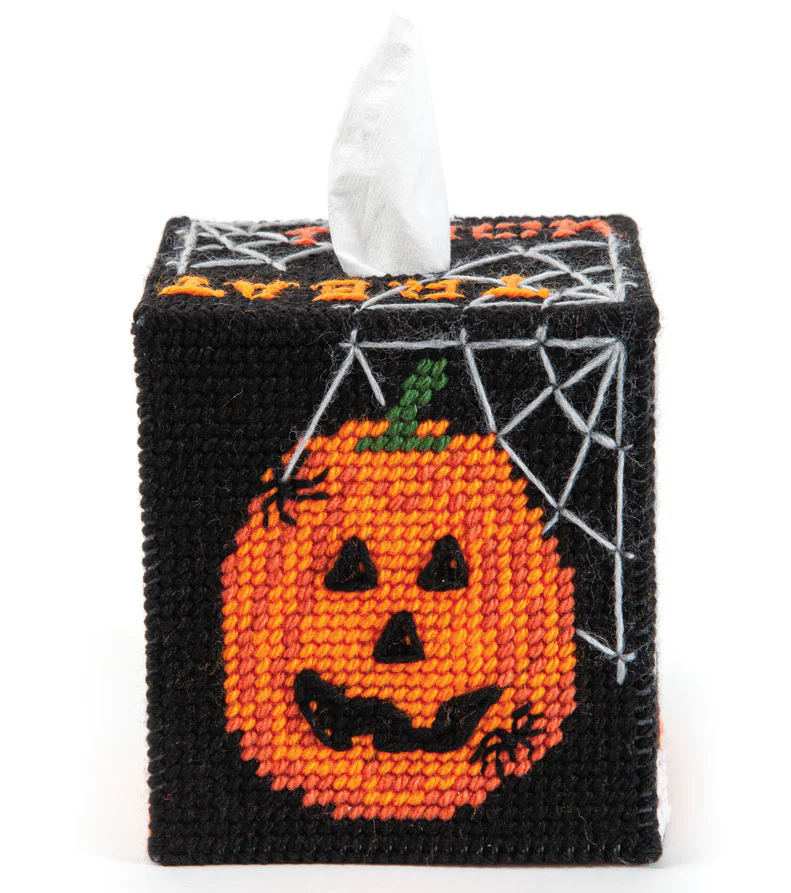 Trick or Treat Tissue Box Cover Plastic Canvas Kit - Image 3