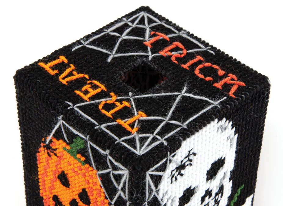 Trick or Treat Tissue Box Cover Plastic Canvas Kit - Image 4