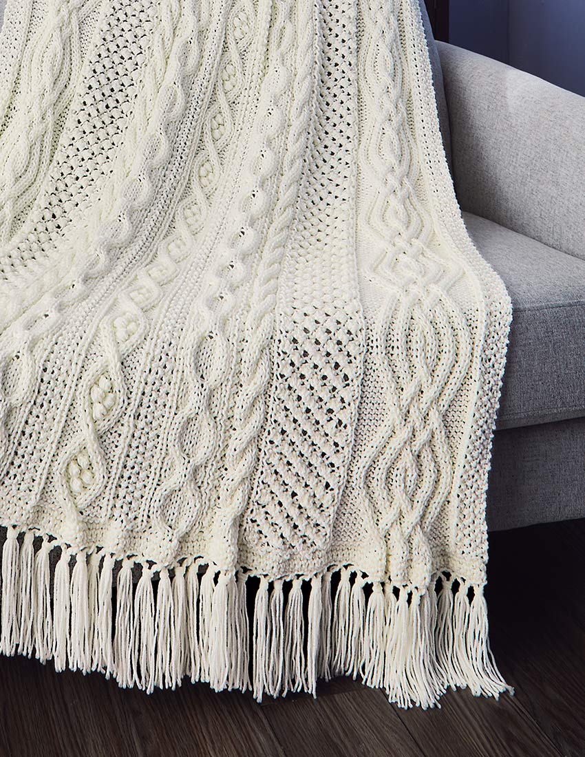 Triple Braid Diamond Throw Pattern - Image 2