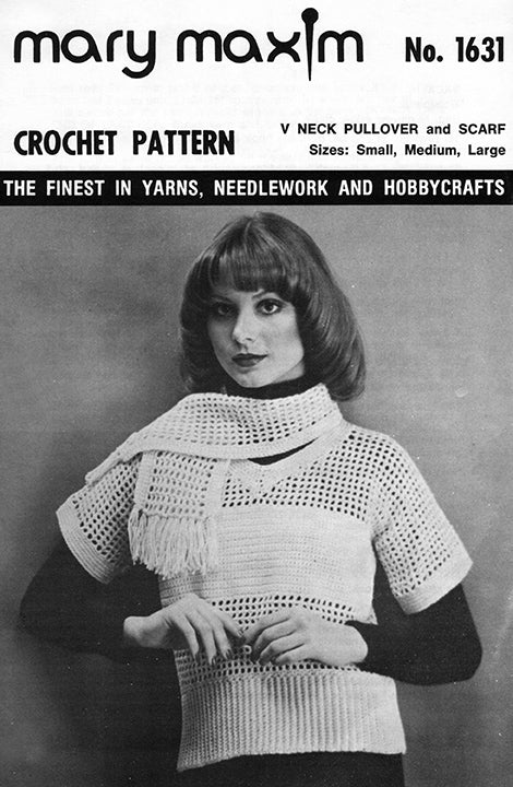 V Neck Pullover and Scarf Pattern - Image 2