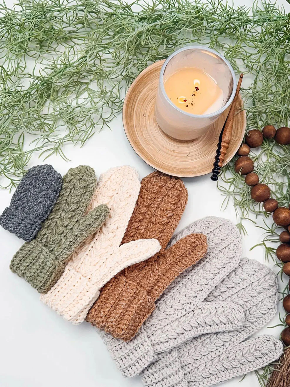 Winter Wheat Flat Crochet Mittens - Image 6