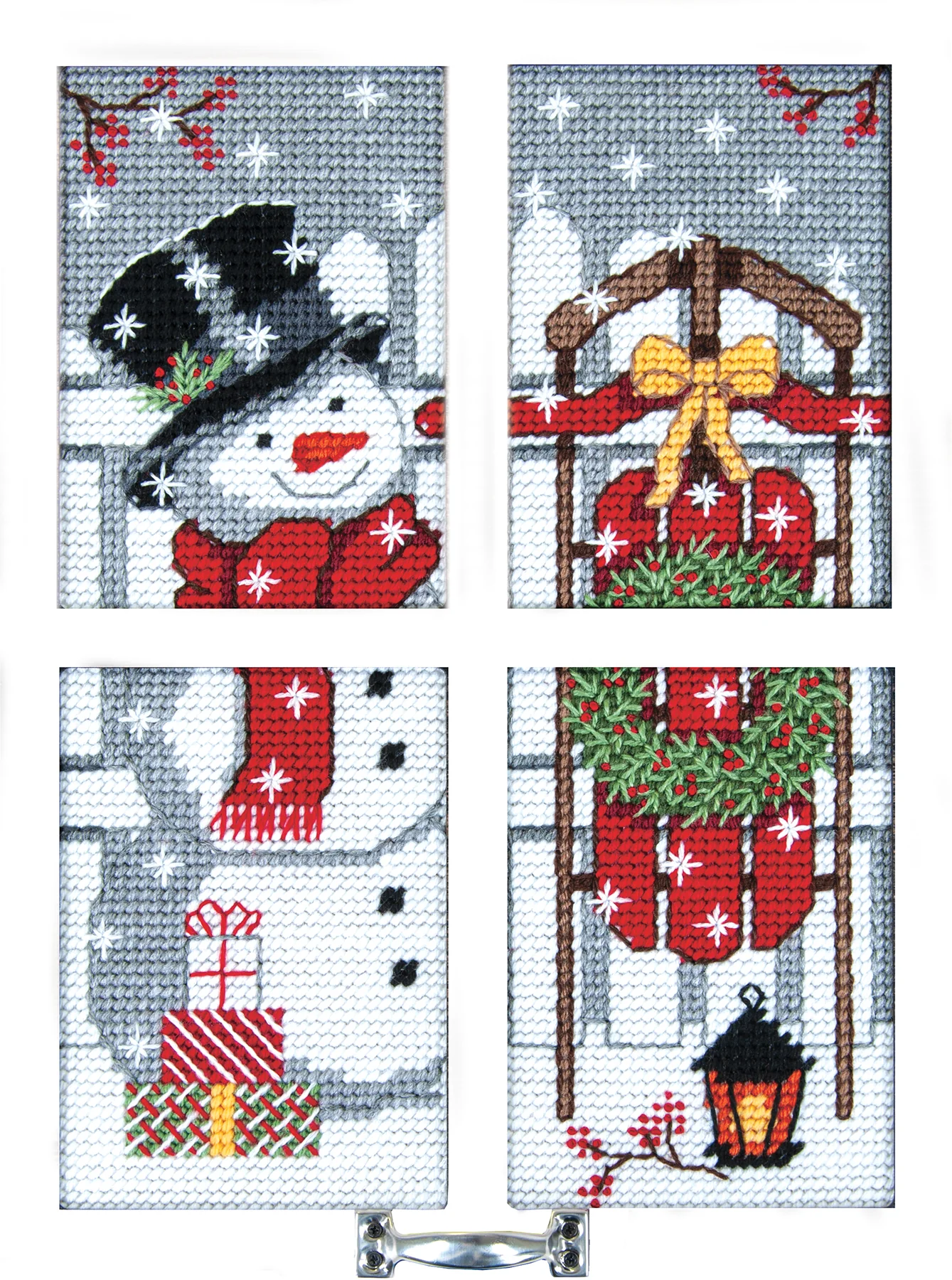 Winterland Window Frame Plastic Canvas Kit - White Frame