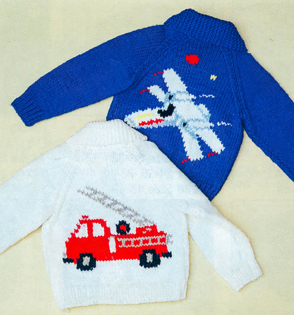 Youth Fire Engine Cardigan Pattern - Image 2