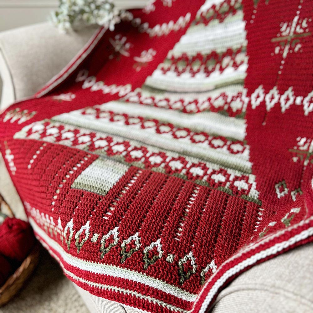 Yuletide Blanket with Patterned Tree - Image 2