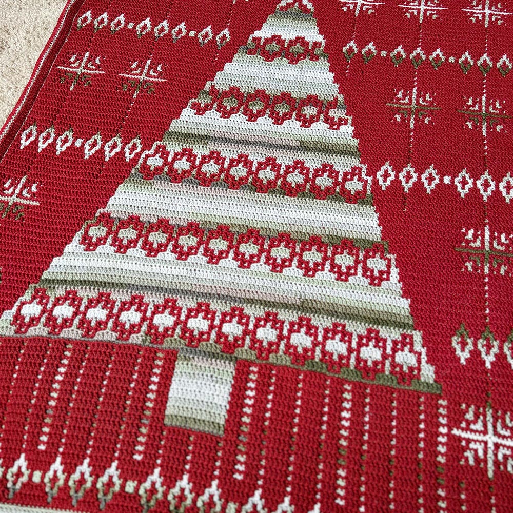 Yuletide Blanket with Patterned Tree - Image 3